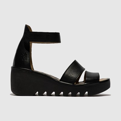 Sandalias Fly London Bono290Fly Mujer Negras | 3279-RNGHQ