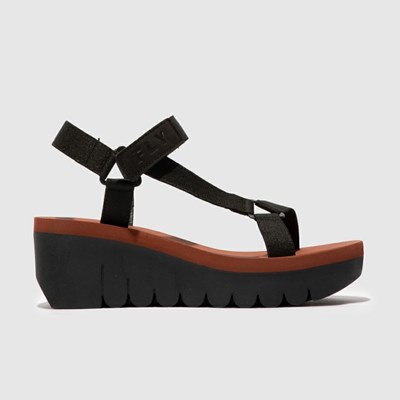 Sandalias Fly London Yefa726fly Mujer Negras | 0497-APHDX