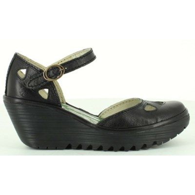 Sandalias Fly London Yuna Mujer Negras | 3027-PFNOI