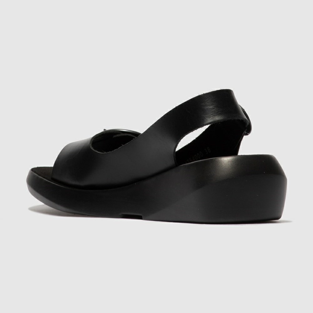 Sandalias Fly London Berk754fly Mujer Negras | 7591-YXGCV