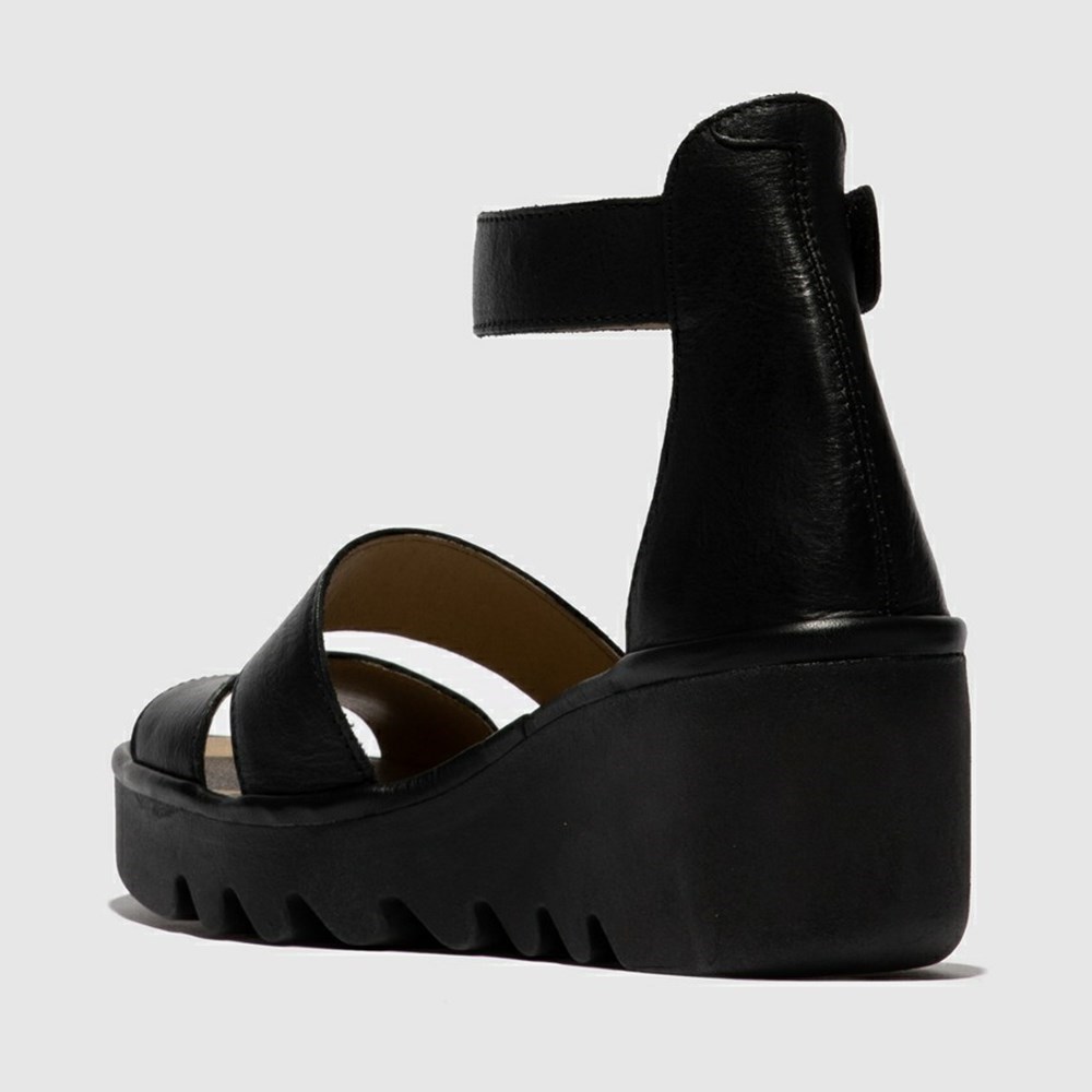 Sandalias Fly London Bono290Fly Mujer Negras | 3279-RNGHQ