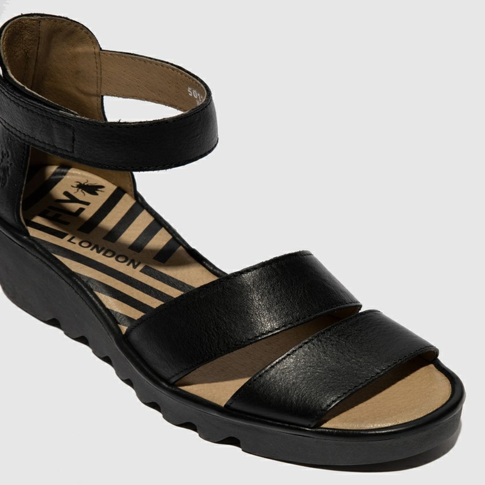 Sandalias Fly London Bono290Fly Mujer Negras | 3279-RNGHQ