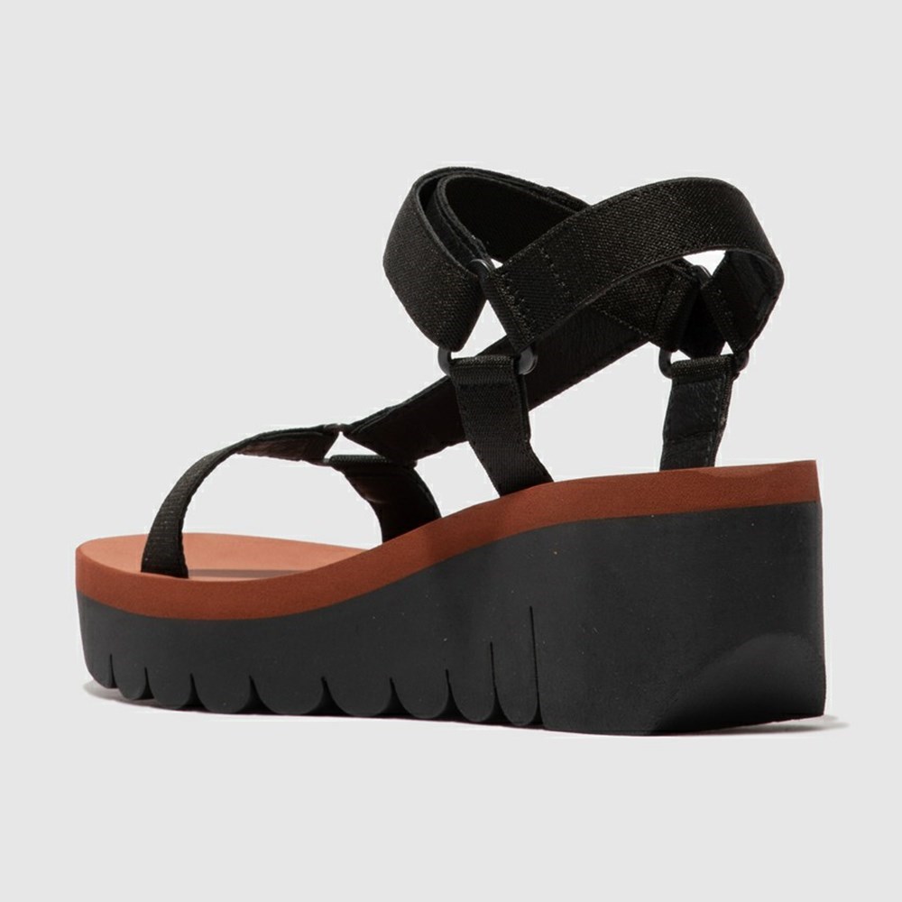 Sandalias Fly London Yefa726fly Mujer Negras | 0497-APHDX